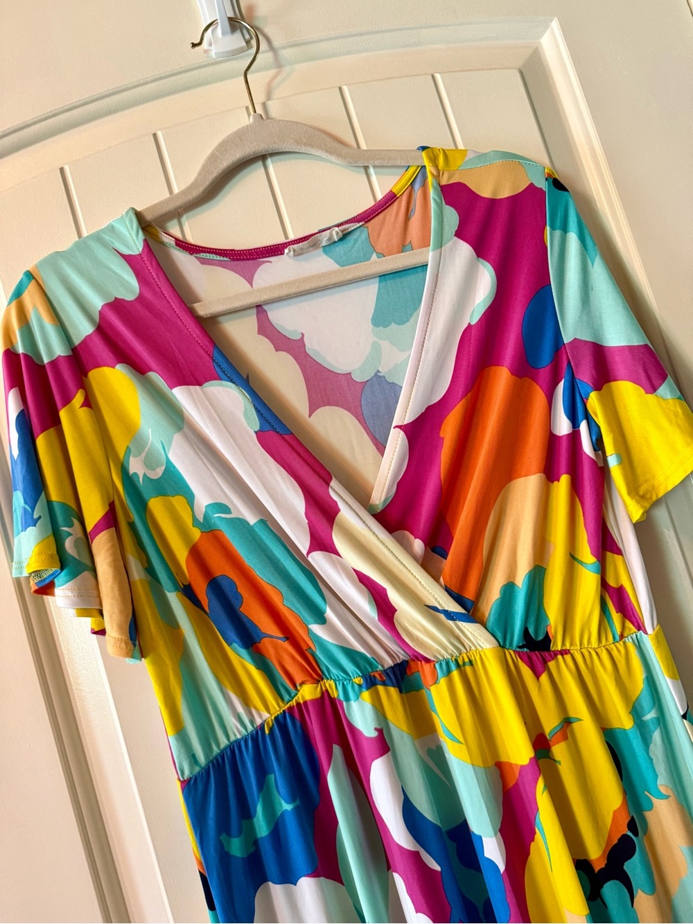 Beeson River Bright Multi-Color Floral Midi Dress